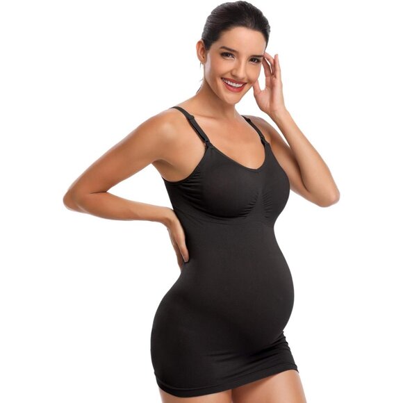 Womens Nursing Tank Top Built-In Bra Maternity Camisole Black Grey White - Picture 5 of 6